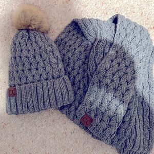 C.C. Brand matching hat and scarf set.